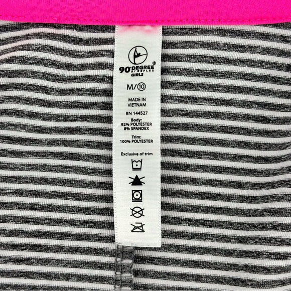 90 Degree by Reflex Grey & White Striped Girls' Hoodie with Pink Accents, 10 - Picture 12 of 13